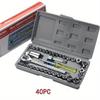 40-Piece Sockets Wrench Set For Automotive And Motorcycle Repair Hardware Tool Box Ratcheting Wrench Hexagon Combination Kit