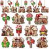 24PCS/Set Wooden Christmas Tree Ornaments DIY Hanging String Craft Xmas Atmosphere Christmas Pendants Party Supplies