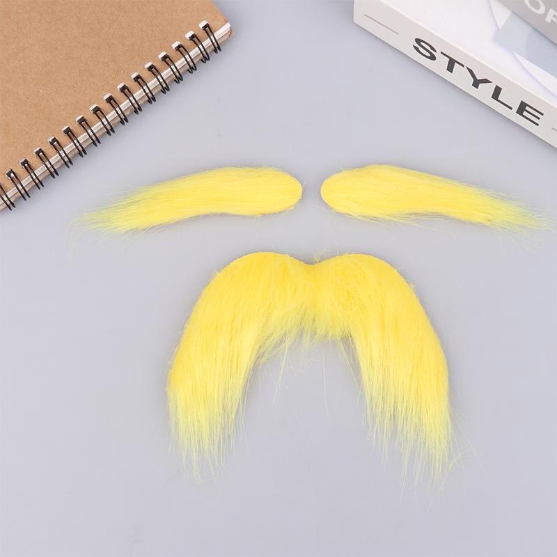 Mustache And Eyebrows Set Self Adhesive Beard Moustache Cosplay Costume Accessories For Kid Adult