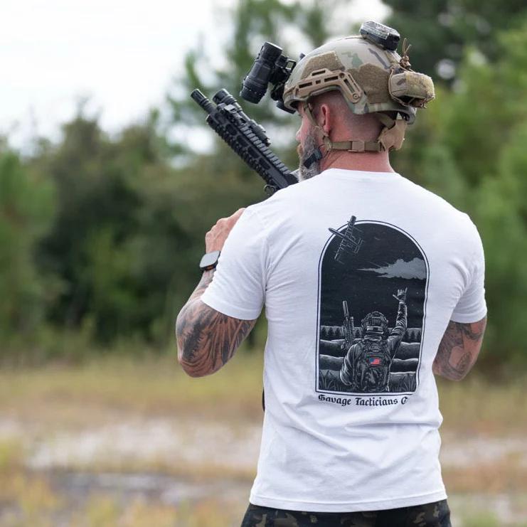 CAS Savage Tacticians White Hardman Military Tactical Casual Tshirt Luxury Brand Mens and Womens Top