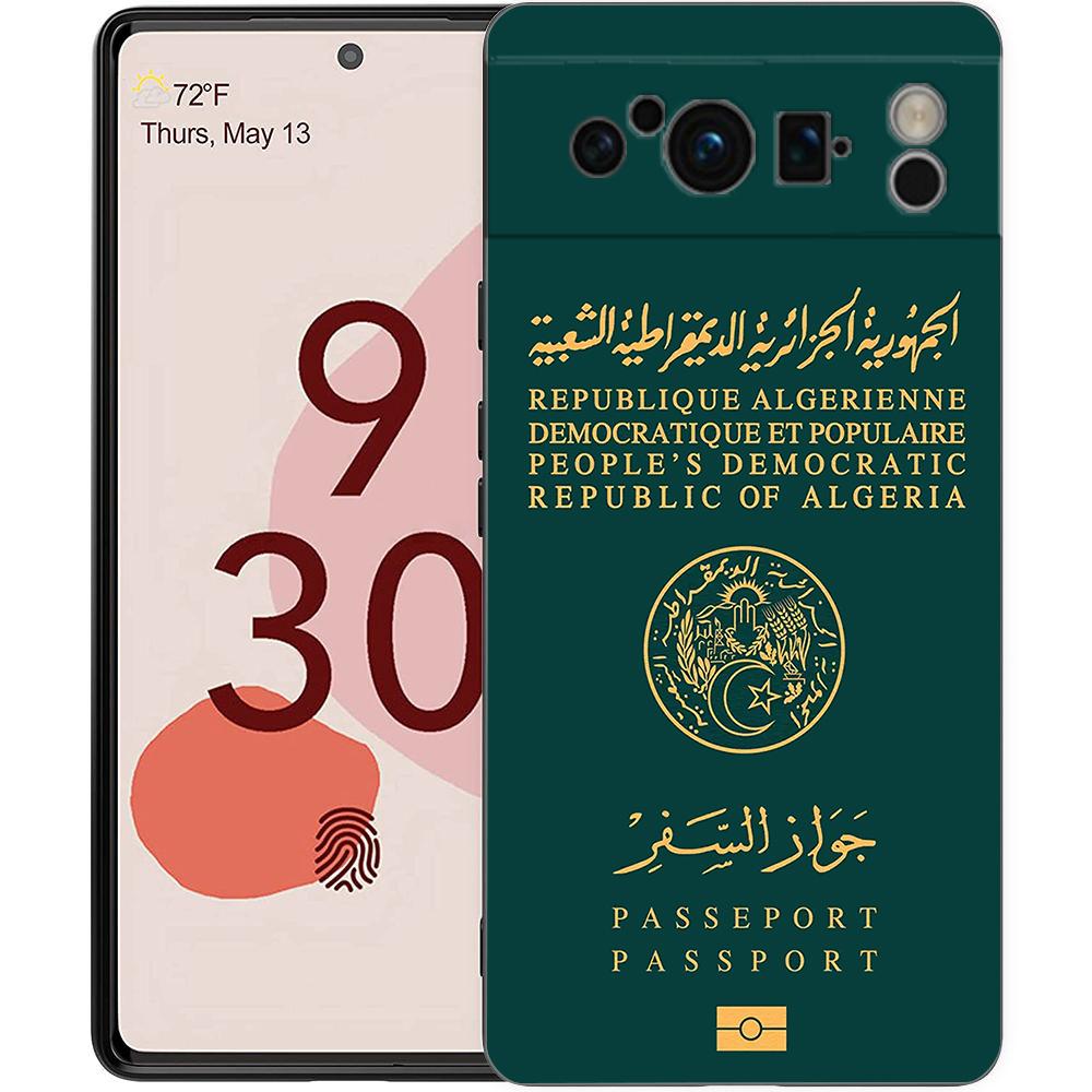 Algeria Passport Phone Case For Google Pixel 10 9 8 7 6 Pro XL 9A 8A 6A 7A 5G Soft Shockproof TPU Black Cover