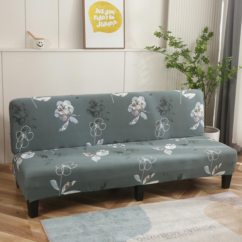 LANMOLIFE Foldable Sofa Bed Cover Stretch Futon Armless Sofa Bed Covers Removable And Washable Furniture Protective Covers