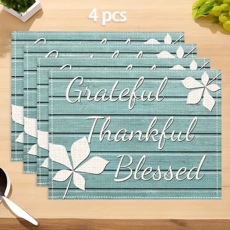 Linen Heat-Resistant Non-Slip Easy-Clean Water-Absorbent Letter Placemat 30*40cm