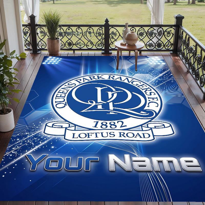 Custom Text Printed Rug Queens Park Rangers FC Non Slip Floor Carpet For Home Room Decor