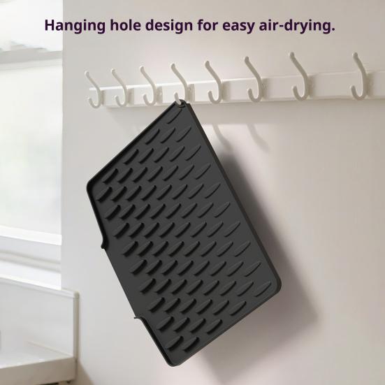 Yousheng Silicone Drain Mat Heat-resistant Non-slip Kitchen Drying Pad Water Drainage Design Hotel Kitchen Utensil Drying Pad