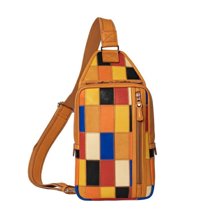 

Official Baseball Glove Body Bag Multicolor Sacoche Genuine Leather Shoulder Bag Small Crossbody Bag DPC270M Multicolor [Tryon] Manufacturer s Men s
