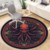 1pc Cthulhu Mandala Office Round Area Rug,  Mat Suitable ForOffice, Under Office Chairs Bedroom Living Room Home Decor, Room Deco