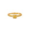 S925 Sterling Silver Yellow Diamond Square Ring with Citrine, Women's Gold Tone, Fashionable Light Luxury Jewelry