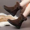 Non-Slip Fleece Lined Thickened Winter Boots Women's New Style Mom's Warm Cotton Shoes Short Boots Rabbit Fur Sole