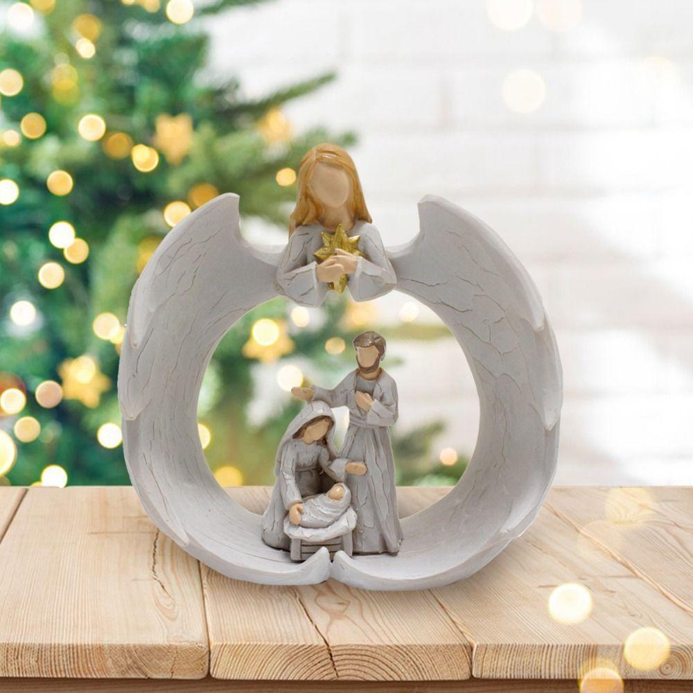 

Ремесла Ангел Семья Скульптура Мультфильм Смола Ангел Орнамент Ангел Религиозные Украшения Праздничный Подарок