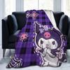 Kuromi Halloween Plaid Blankets Fleece Summer  Portable Super Warm Throw Blanket for Home Bedroom Rug Piece