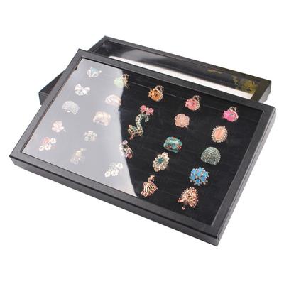 100 štěrbin Prsteny Stojan na displej Úložná krabička Prstencová krabička Organizér na šperky Držák krabičky Vitrína Pouzdro Úložné kontejnery