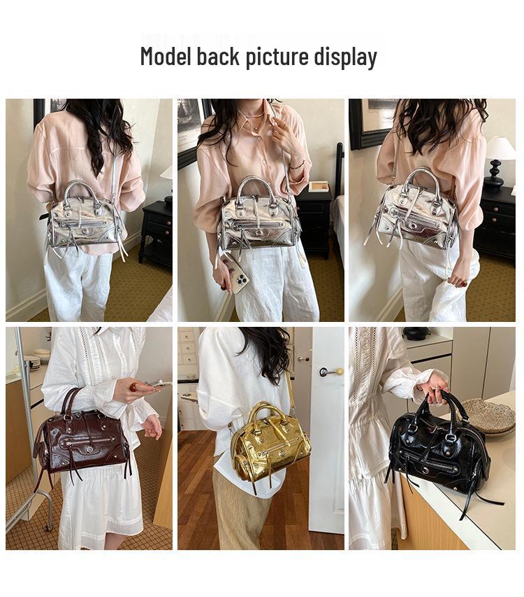 Motorcycle Style Crossbody Bag: Niche Design with High-End Luxury Feel