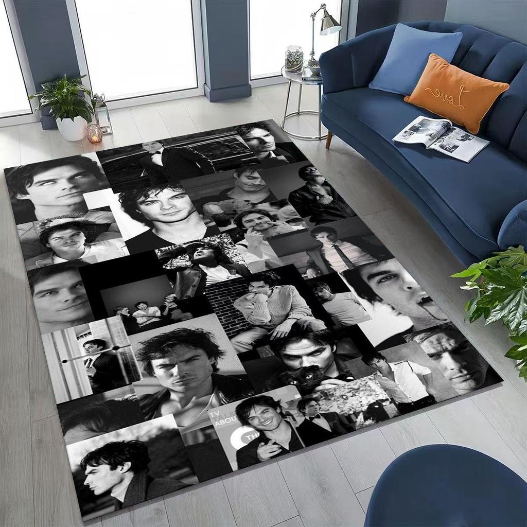 27 Style Tapis Damon Salvatore The Vampire Diaries pour Chambre à Coucher Salon Canapé Maison Paillasson Décoration, Grand Tapis de Sol Antidérapant pour Enfants
