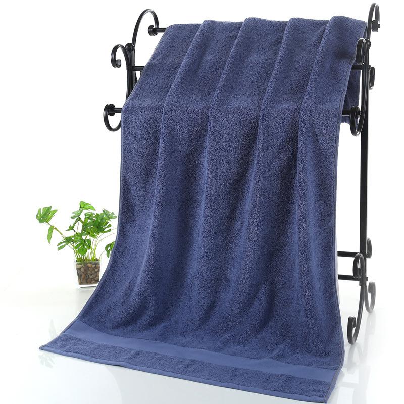

650g Thick Cotton Bath Towel, Plain Color Adult Household Use Enlarged Towel, White 70*140 темно-синього кольору