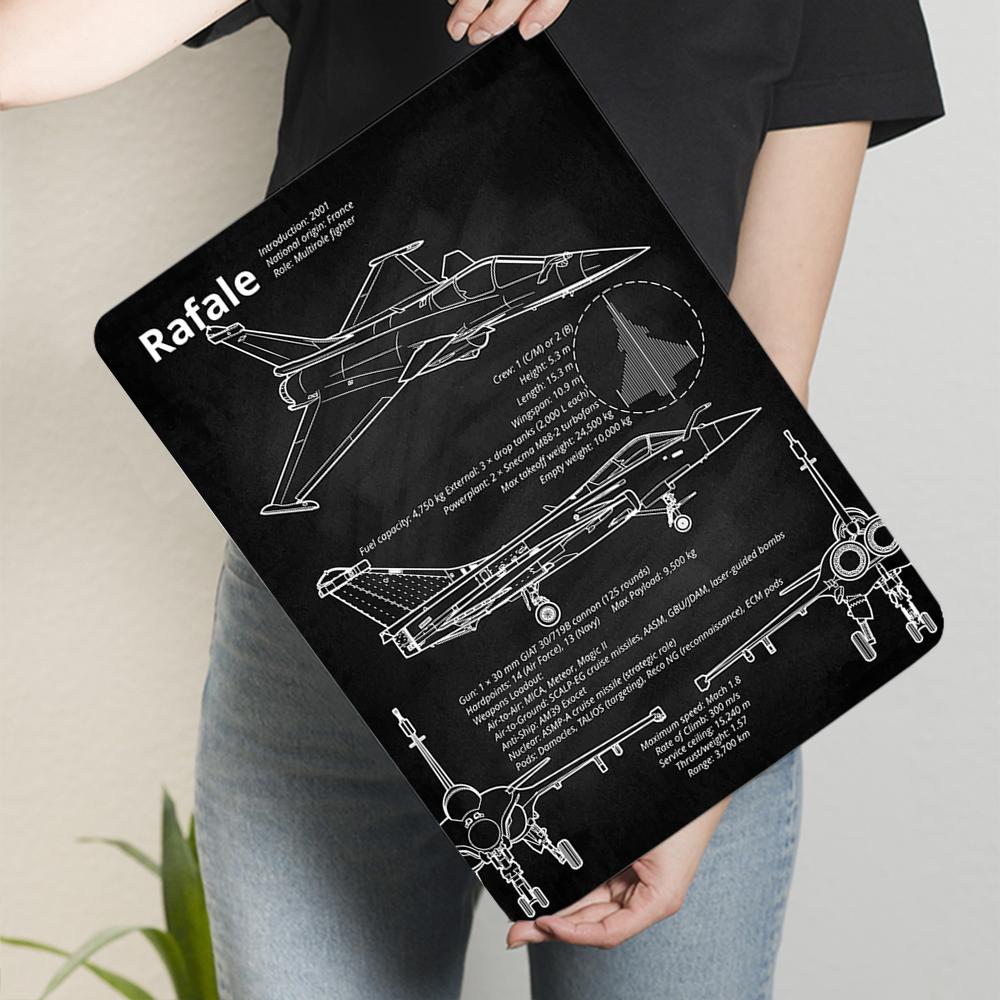 

Rafale Багатоцільовий Винищувач Синій Металевий Настінний Арт Декор Військова Авіація для Дому Офісу 20x30cm（7.8x11.8inch）