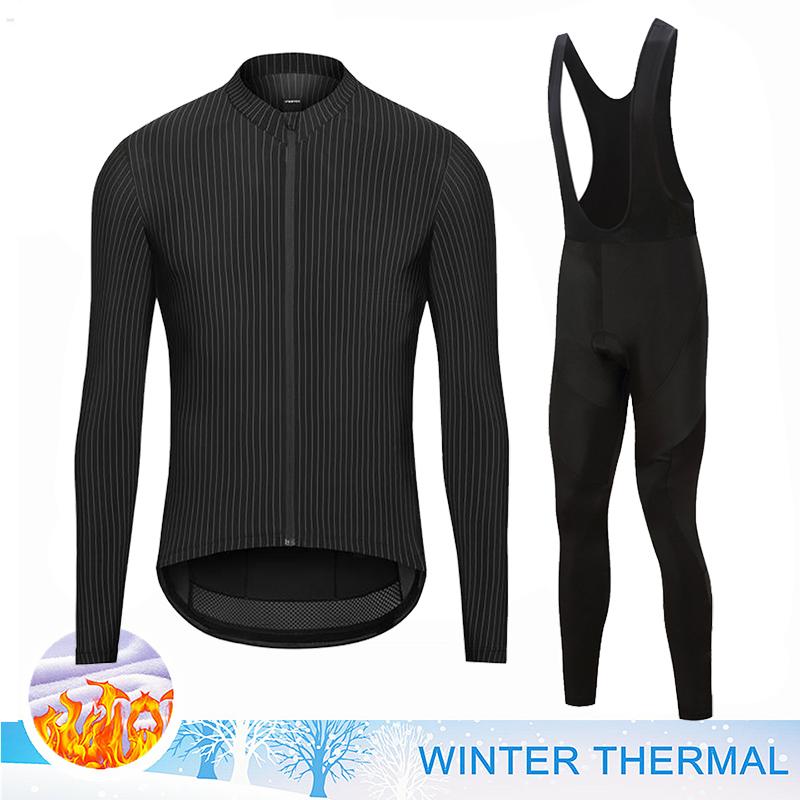 2026 Winter Velvet Warm Thermal Fleece Cycling Jersey Set Men MTB Bicycle Clothes Wear Ropa Ciclismo Racing Team Bike Outoddr Warm Clothing