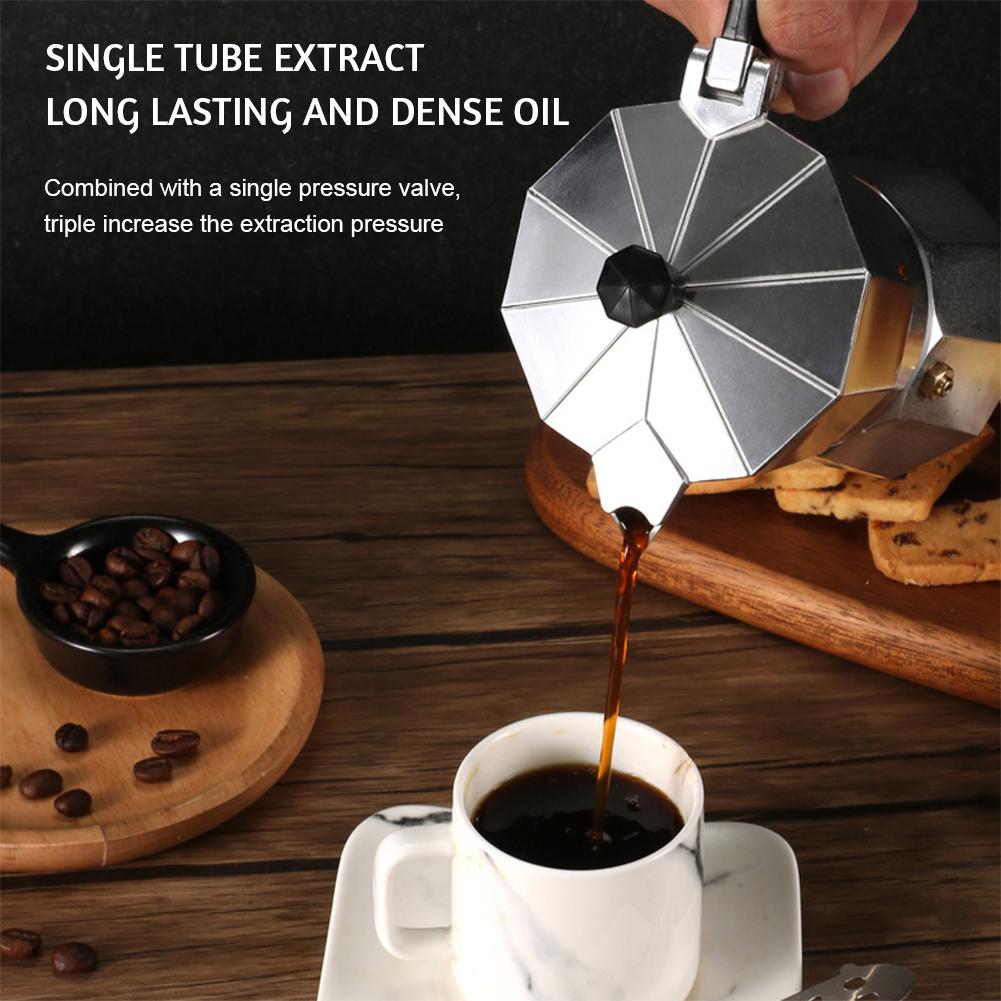 Oale de cafea din aluminiu/oțel inoxidabil, plită de cafea espressor, ceainic de cafea Moka multifuncțional pentru acasă, în aer liber, birou