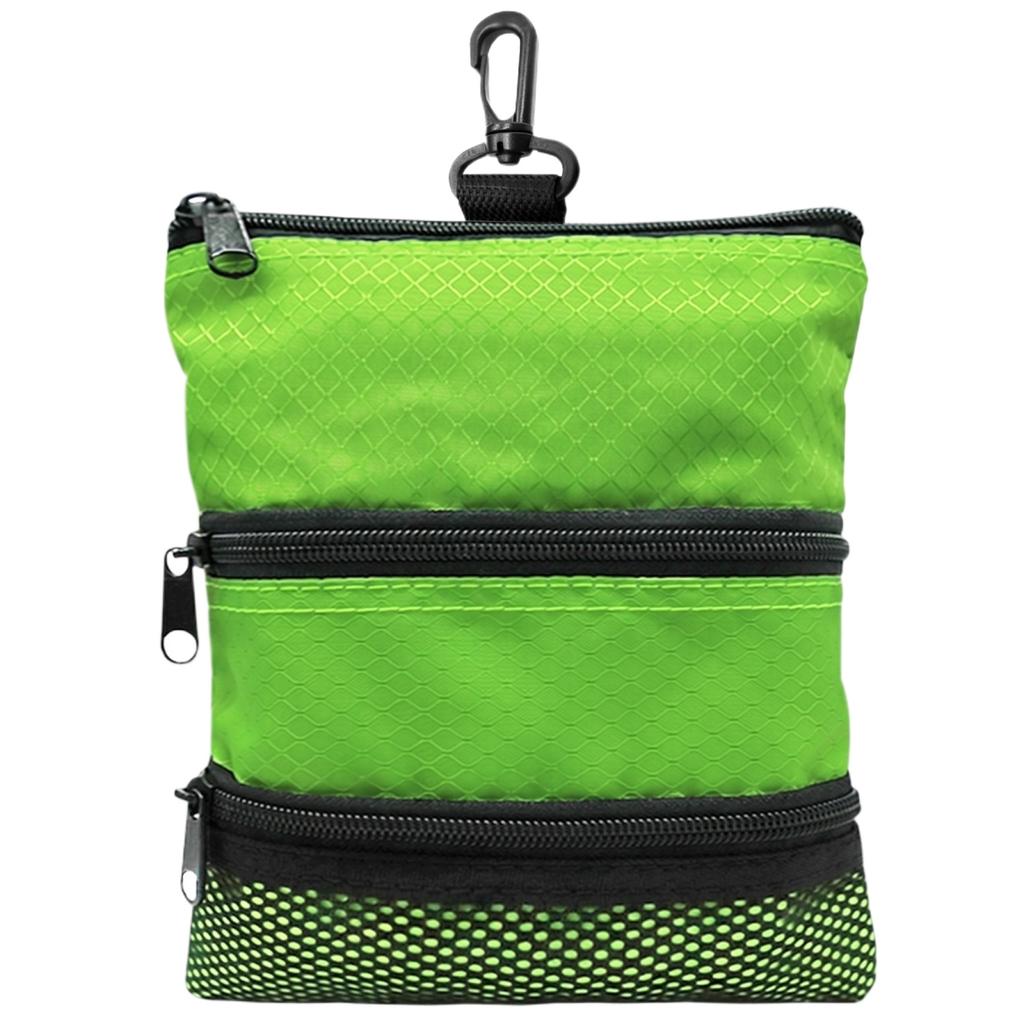 Bolsa de Golfe de Três Camadas Portátil com Zíper para Pendurar na Cintura Porta-Acessórios para Tacos de Golfe com Clipe para Fixação Fácil