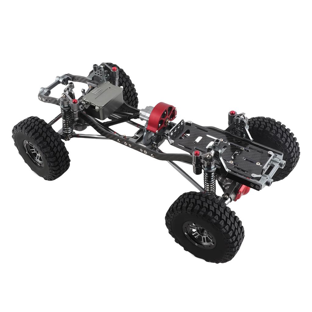 RC Car Chassis Kit, RC Car Frame Set with CNC Aluminum Alloy Winch Mount Carbon Frame for 31300CMm Wheelbase