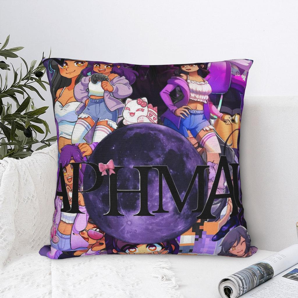 Glowing Aphmau Neon Background Art Pillow Case Square Pillow Cover For Sofa Home Decoration Novelty Pillowcases