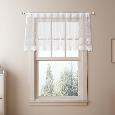 Finished Window Screen, White Spray Short Curtain, Semi-Blackout Window Screen Curtain