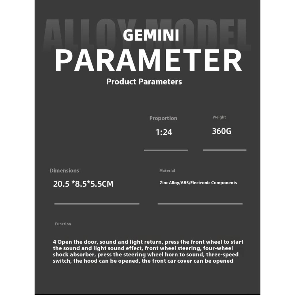 1/24 Koenigsegg Gemera GT Supersportwagen Legierung Diecast Modellauto Sound und Licht Zuhause Trendige Ornamente Exquisite Simulation Dekorative Geschenke Junge