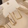 European and American Exaggerated Geometric Square Earrings, Simple Temperament Earrings S111 Silver Needle Personalized High-end Fashion Earrings