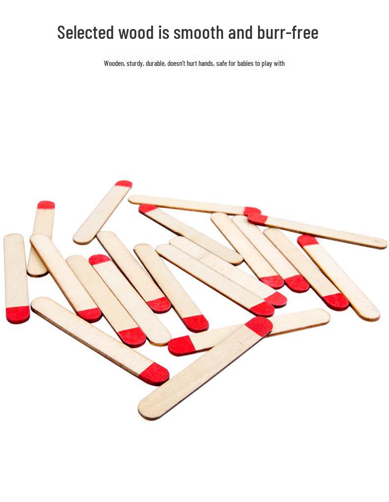 Classic Wooden Matchstick Puzzle: Educational Toy for Children's Math and Logic Training
