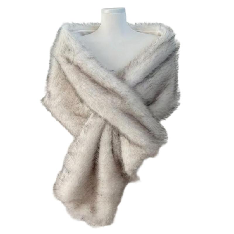 Soft Shawl Winter Scarf Warm Plush Shawl For Women Men Lightweight Polyester Cold Weather Accessory