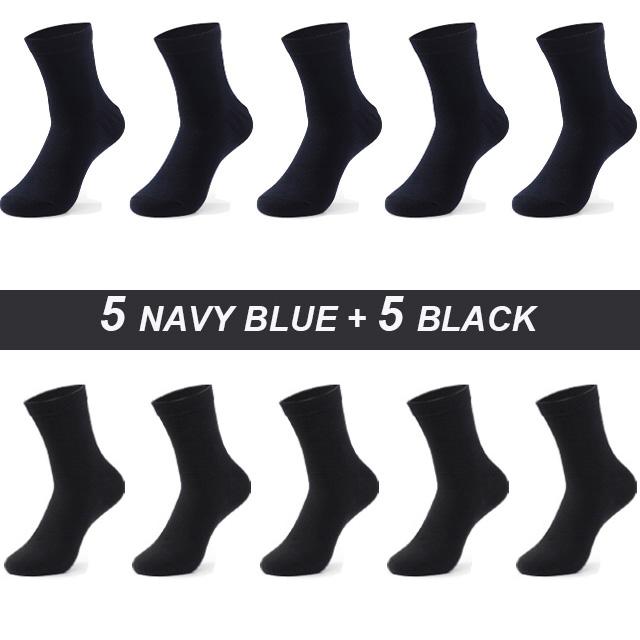 10 Pairs Plus Size Men's Socks Cotton High Quality Black White Business Soft Breathable Winter Male Long Socks New Style