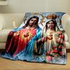 Sacred Heart Jesus Mary Blanket  Printed Blanket for Living Room Bed Couch Lunch Break Soft Cozy Blanket for Friend's Festival Gift