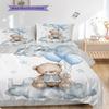 Bettwäsche-Steppdecken-Set mit Teddybär-Muster Bettdeckenbezug Kissenbezug Heimdekoration Geburtstagsgeschenk (1 Bettbezug + 2 Kissenbezüge, ohne Füllung)