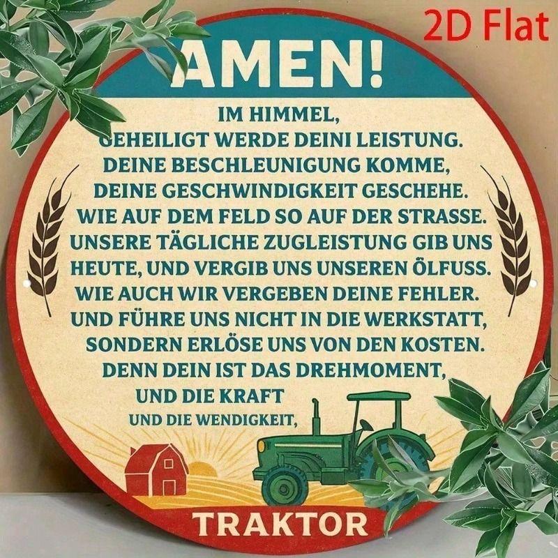 Vintage Tractor Metal Wall Art Garage Decor Tin Sign