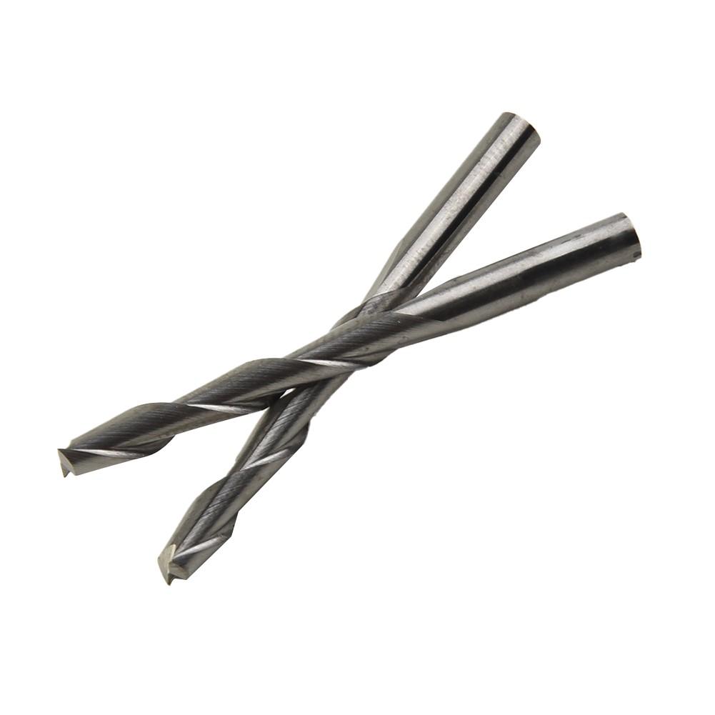 10pcs 1/8 Inch 2-Flutes Flat Nose Spiral Carbide End Mill CNC Router Bits 22mm