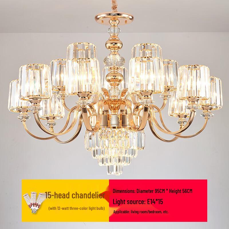 NuFeng 15-Light Modern Crystal Chandelier