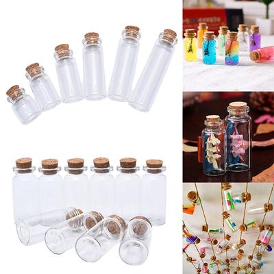 10 Stück Mini-Glasflaschen mit Korken, klare Flasche, kleine Flasche, Hochzeitsdekoration