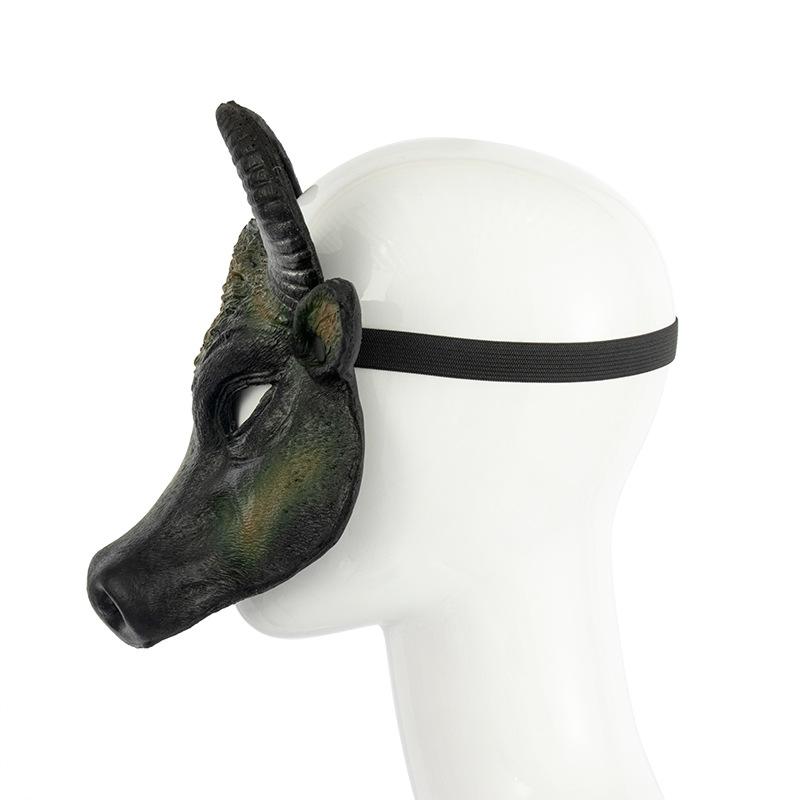 Halloween Mask Easter Carnival Party Cosplay Props Half Face PU Foam Realistic Animal Buffalo Bull Head Mask Costume Accessories