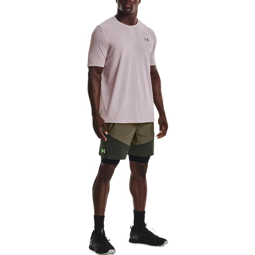 Under Armour RUSH Set in Sleeve T Shirt Men's Limestone White 1370441-279