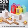 Handheld Windowed Cupcake Packaging Box Egg Tart Box Baking Packaging Boxes Family Gathering Wedding Dessert Display Stand Tray Anti Rollover