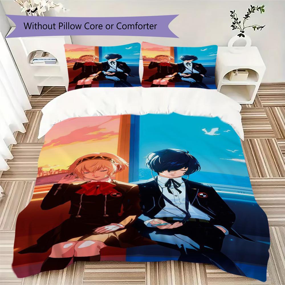 Persona Pattern Bedding uilt Set uilt Cover Pillowcase Home Decoration Birthday Gift (1 * duvet cover + 2 * pillowcase without core)106