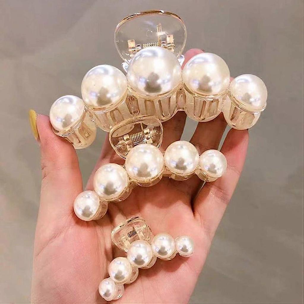 Pinza per Capelli a Perla, Fermagli per Capelli Styling con Presa Forte, Pinze a Mascella per Capelli Grandi, Fermagli per Capelli Antiscivolo, Regalo di Compleanno(4 pacchi)