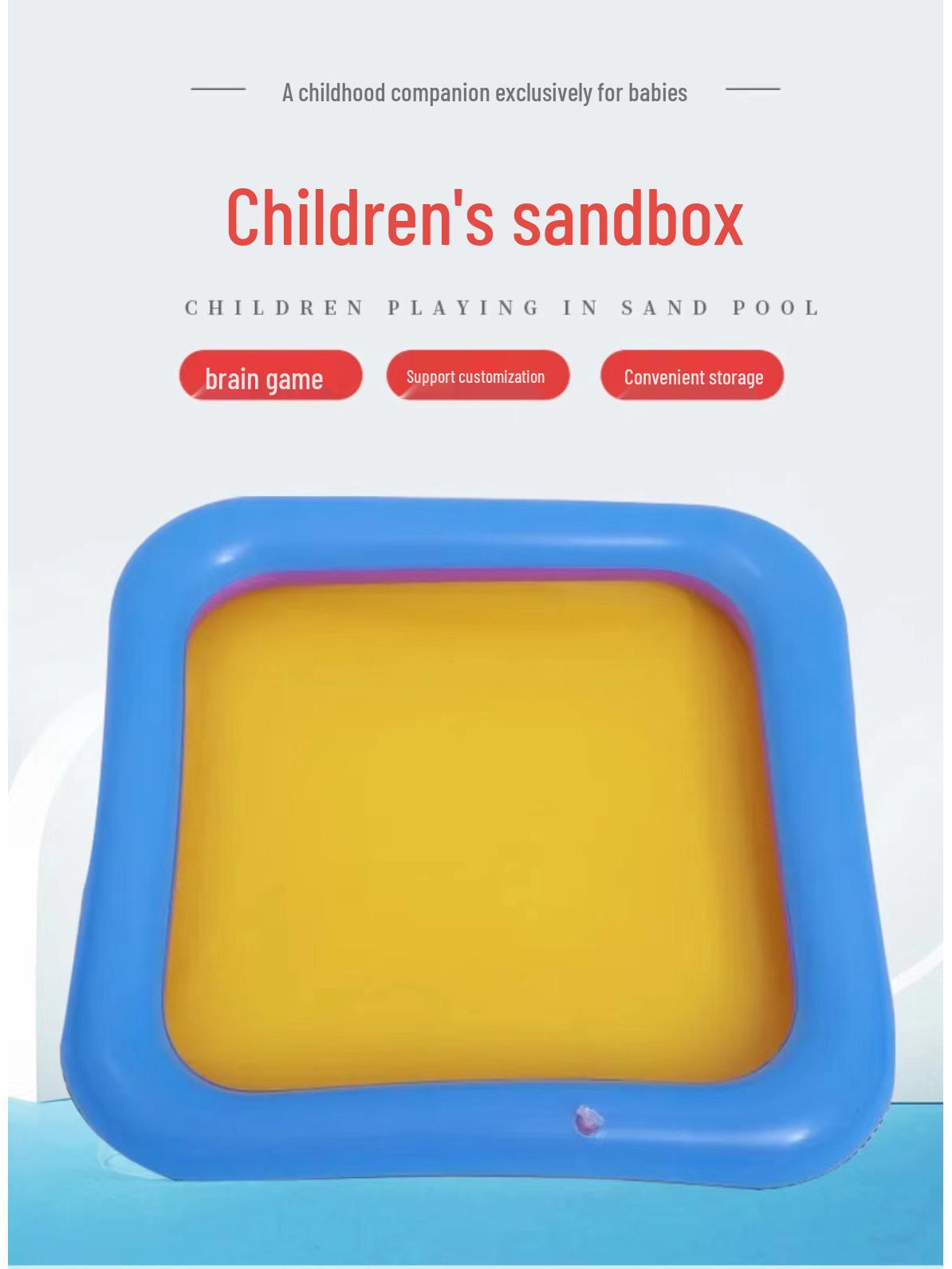 

Надувная песочница из ПВХ для детей - Складной переносной пластиковый поддон с рыболовным бассейном и местом для игр с песком. 60cm x 45cm Square, Sample Inspection