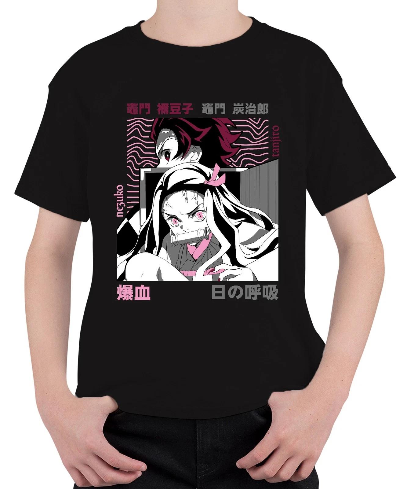 Kimetsu no Yaiba Nezuko Tanjiro Anime Dämonenjäger Japan Y2K Streetwear Pink Uni M