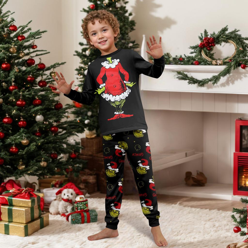 Pigiama Carino Set Famiglia Stampa, Abbigliamento da Casa, Set Famiglia Top a Maniche Lunghe Pantaloni