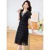Elegant French Style Rhinestone V-Neck Dress