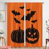 2pcs,2D Plane Printing Print Curtains Halloween Pumpkin (11) Polyester Woven (without Rod) All Seasons Ldeal for Various Room
