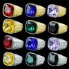 European and American Personalized Square Ring, Gemstone Ring, Exaggerated Domineering Men's Ring, Fashionable and Popular Simple Ring 2026