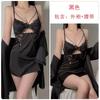Women's Silky Satin Deep V Padded Backless Sleep Dress with Robe Lounge Set
