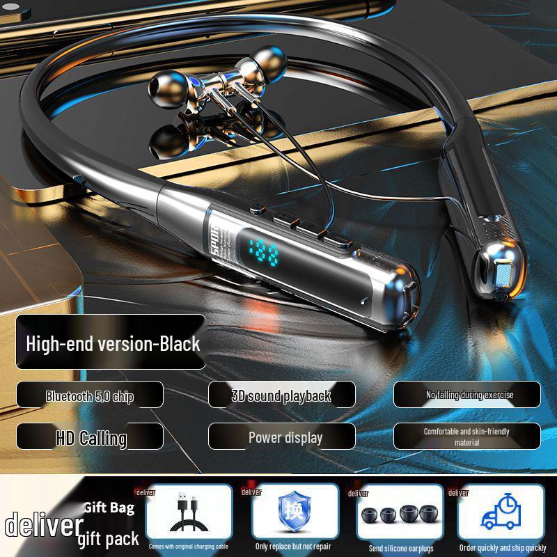 

2025 Bluetooth Neckband Headphones - Magnetic, Sporty, Long Battery, Compatible with Android & Apple 6 Sound Modes + Noise Cancelling + HD Volume